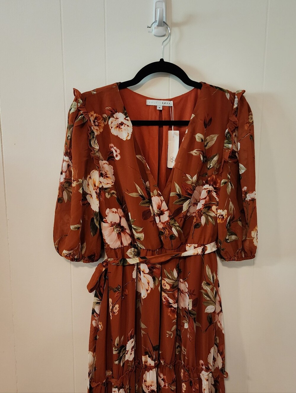 Baltic Born Floral Rust Dress Size Medium